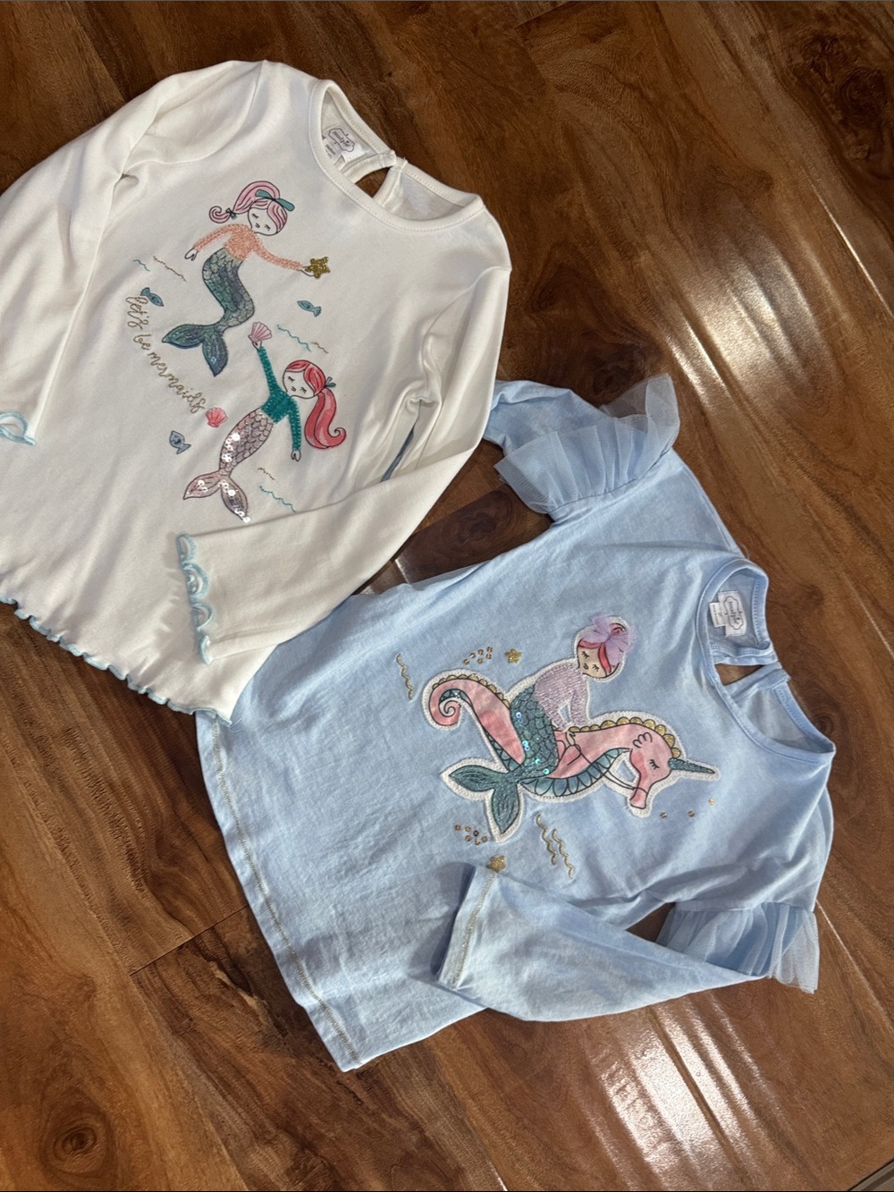 Mud Pie mermaid shirts long sleeve x 2